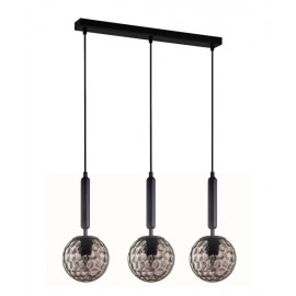 CLA-Trattino2- Interior Black Smoke Spherical Glass Pendant Lights